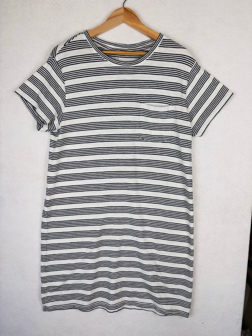 Pact White and Black Striped Midi Dress